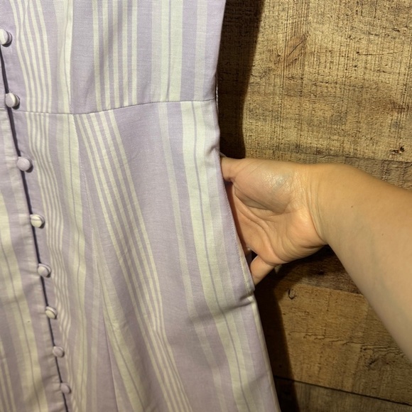 🌻 Wayward Fancies eShakti Lilac Striped Button Down A-Line Shirtdress *no size* - Picture 5 of 12
